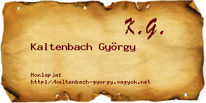 Kaltenbach György névjegykártya