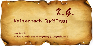 Kaltenbach György névjegykártya